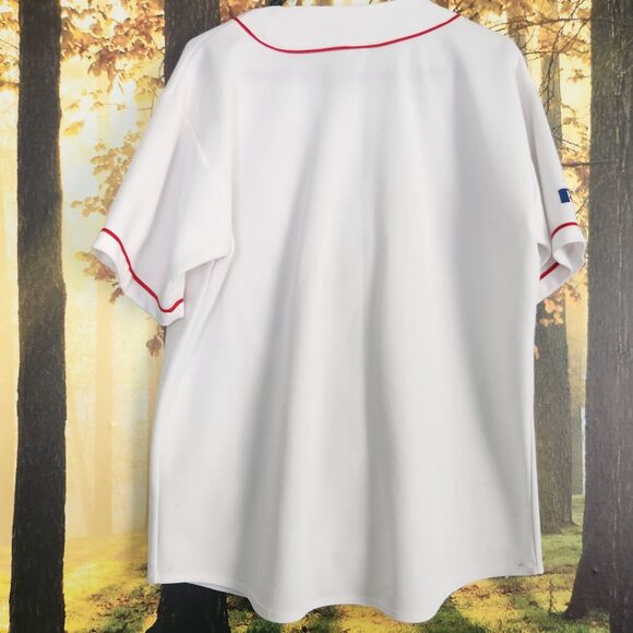 Vintage Cleveland Indians Russell Athletic Jersey Mens Size Large White STAINS - Picture 7 of 14